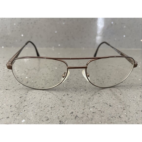 Safilo Elasta Eyeglasses Frames ONLY Italy 56-18-145 9HM 7115 Aviator Brown - Picture 1 of 14